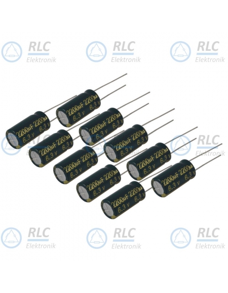 Kon. elek. 2200uF 6.3V 10x20 LOW ESR - [10szt]