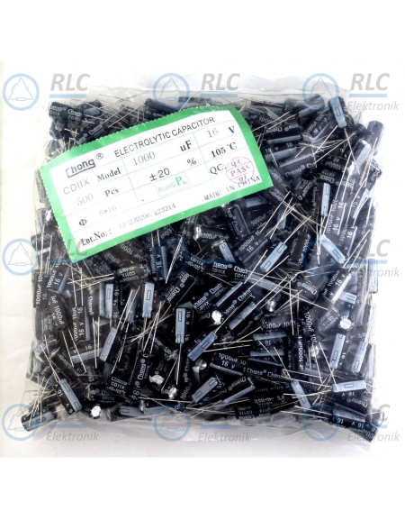 Kon.elek. 1000uF 16V 8x16mm 105C - [500szt]