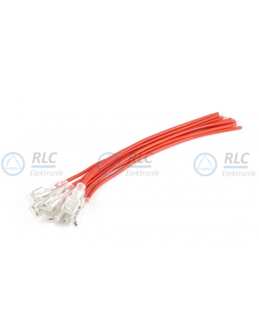 Kabel z konektorem żeńskim 6.3mm czerwony - [10szt]