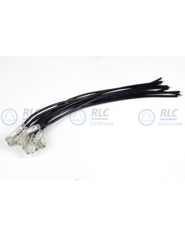 Kabel z konektorem żeńskim 6.3mm czarny - [10szt]